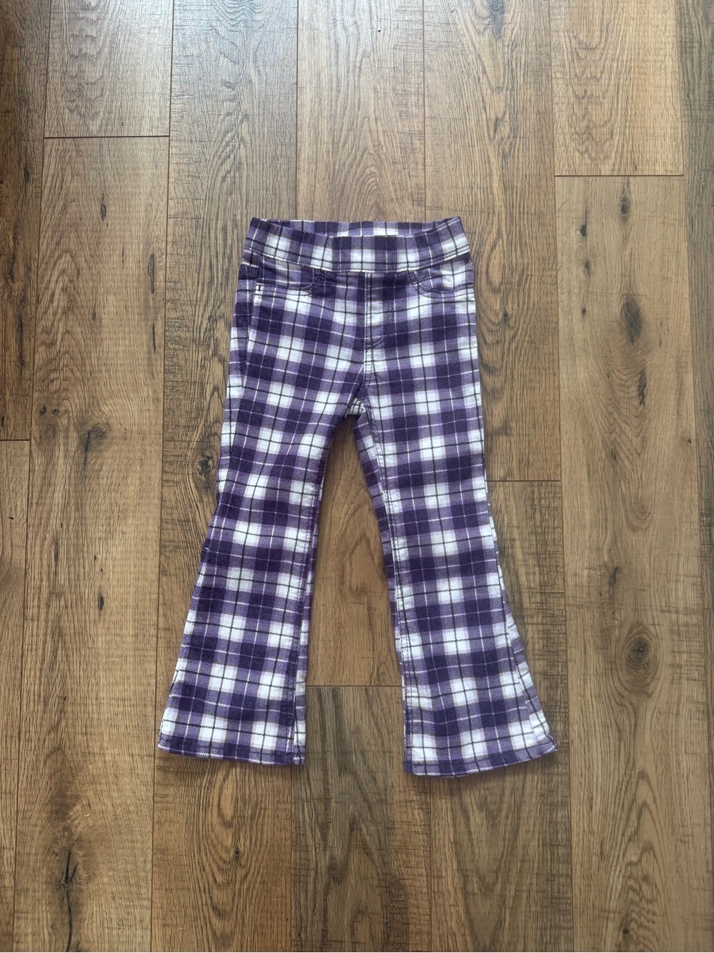 H&M Purple and White Plaid Kids Leggings